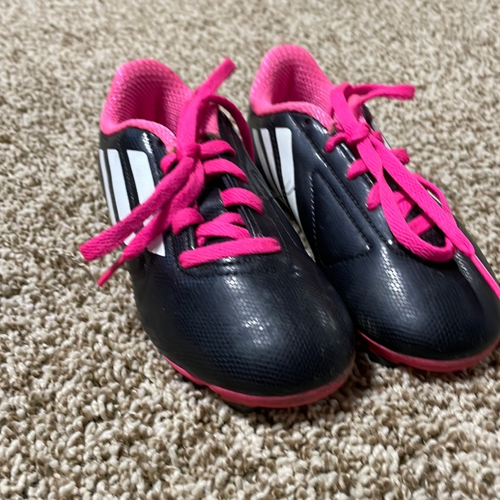 Pink adidas soccer cleats
